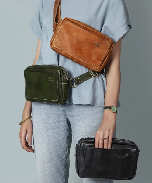 کیف کراس بادی چرم طبیعی