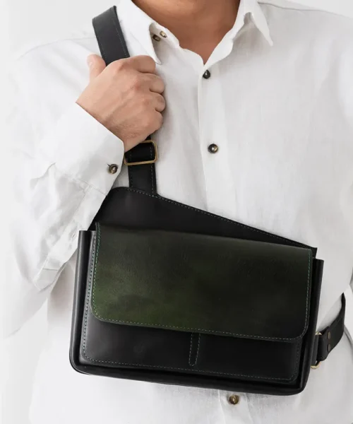 کیف چرم طبیعی مردانه رودوشی