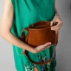 کیف رودوشی چرم طبیعی زنانه مدل شانلی