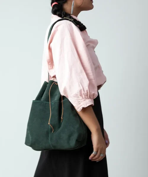 کیف رودوشی چرم طبیعی زنانه مدل ترنم رنگ سبز