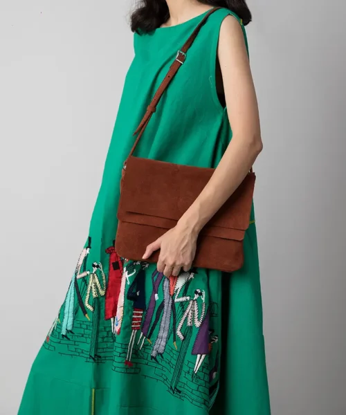 کیف رودوشی زنانه چرم طبیعی مدل ترانه