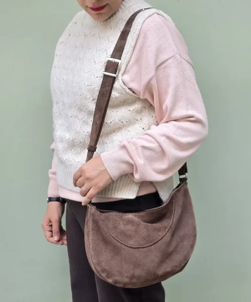 کیف رودوشی چرم طبیعی زنانه مدل ابرا