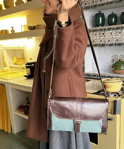 کیف دوشی زنانه چرم طبیعی مدل بارین