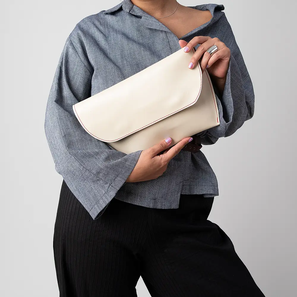 کیف کلاچ دستی چرم طبیعی