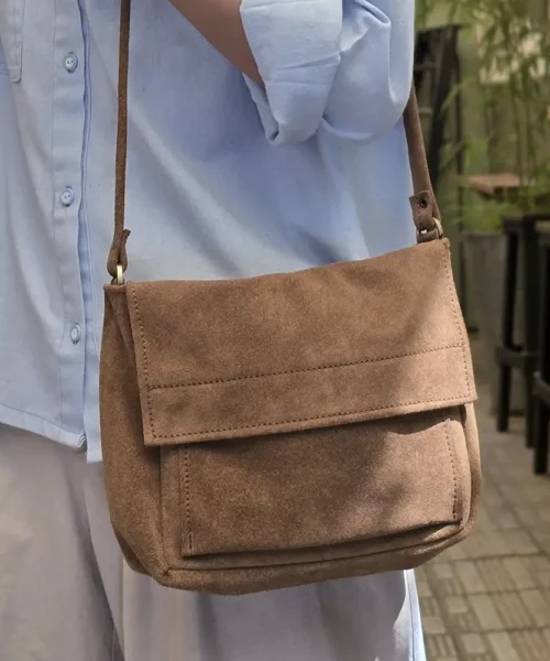 کیف رودوشی چرم طبیعی مدل یارمه